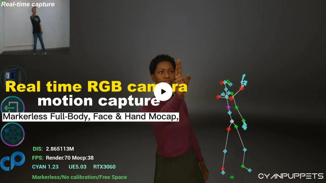 Cyanpuppets – Motion Capture berbasis AI untuk menghasilkan animasi 3D dari video 2D tanpa marker